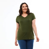 Women's Plus size V- Neck T- Shirt